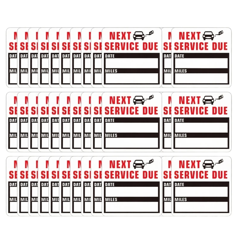Pack Of 10 Motor Vehicle Stickers For Oil Change Tracking And Maintenance