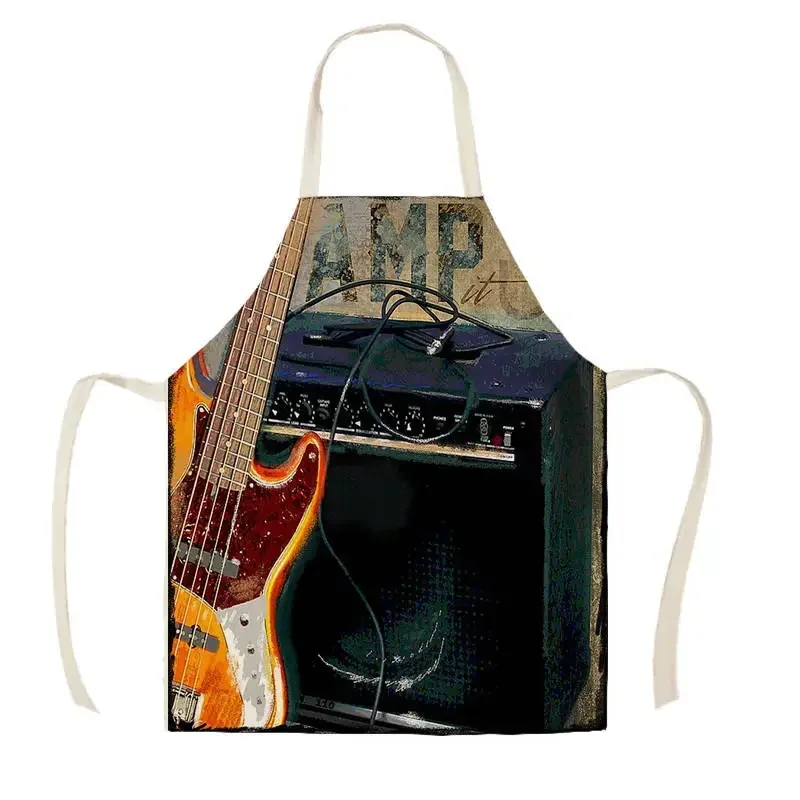 Home Cleaning Tools Cooking Apron Nordic style Oil Painting Moive Guitar Kitchen Aprons  cute apron  apron kitchen