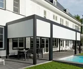 10*13FT altana zewnętrzna wodoodporna elektryczna żaluzja pergola dachowa zmotoryzowana aluminiowa pergola z zmotoryzowanym roletą