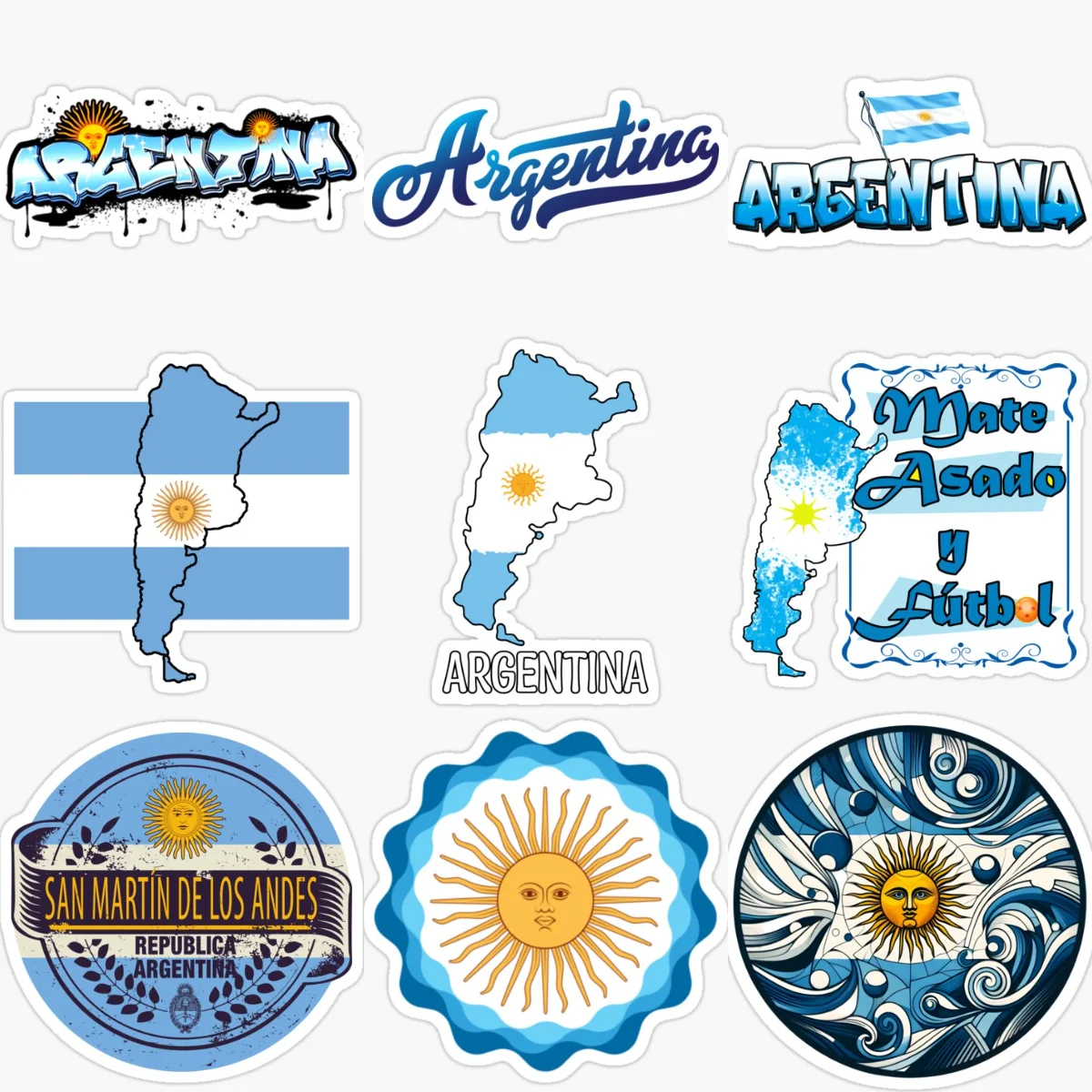 

Argentina Flag Map Sun Emblem Creative Stickers for Car Motorcycle Helmet Bumper Wall Window Table Decoration Accessories
