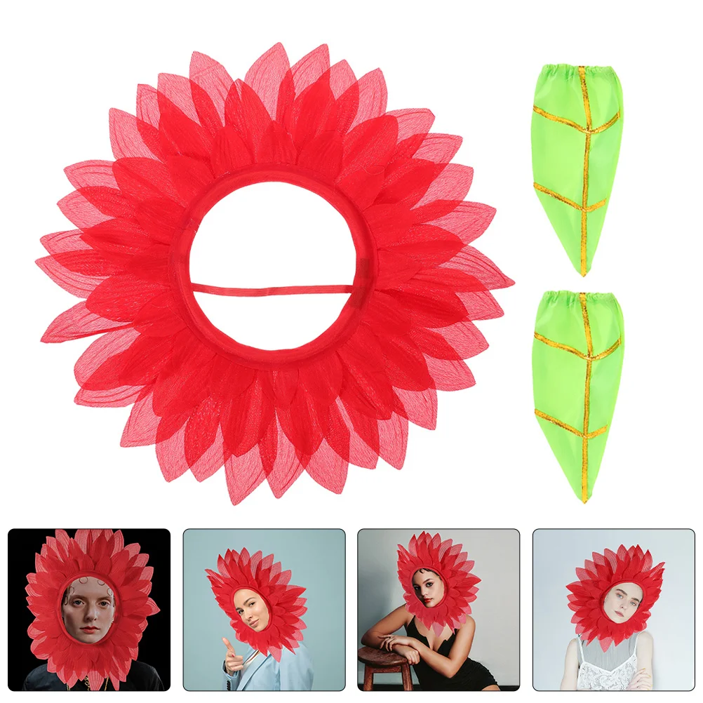 Sunflower Headgear Funny Costume Headpiece Headdress for Kids Pallet with Seeder Dance Party Hat Cosplay