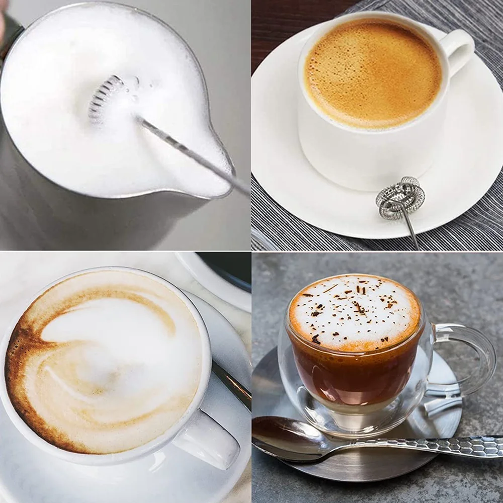 AT84-Electric Milk Frother,Coffee Frother Handheld Rechargeable Milk Frother 3 Speeds Drink Mixer For Cappuccino Latte