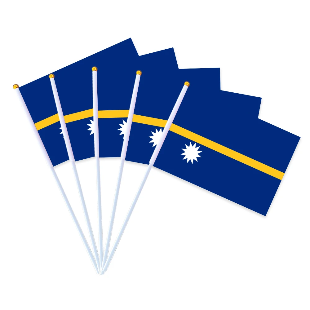 CYPOMELO Flag   Nauru national flag 14 * 21cm Nauru national flag small holding waving flag indoor and outdoor home decoration