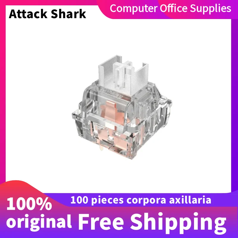 

100 Pcs Shark Attack Devicesswitchable Hot-swappable Customized Shaftsshaft-type Linear Coatingmechanical Keyboard Accessories