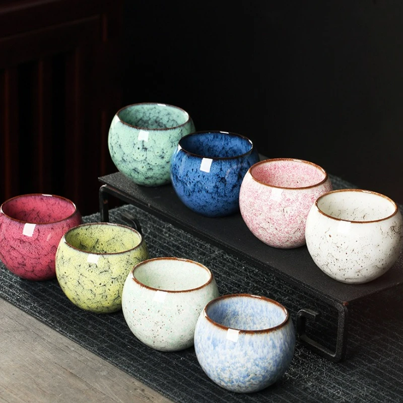 Japanese Style Ceramic Tea Cup Kiln Transformation Kung Fu Heat-proof Tea Bowl Household Pottery Coffee Mug Wine Drinkware New