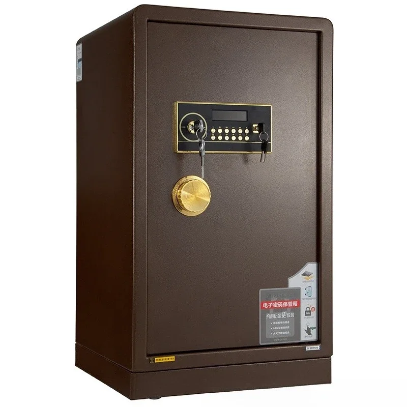 

Electronic, password, safe deposit box, brown.