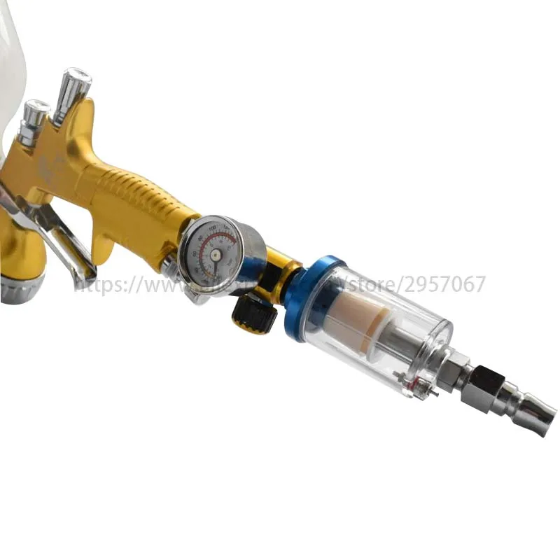 Spray Gun 1.3/1.5/1.7/2.0mm Nozzle R500 LVLP Spray Gun 600cc  Paint Airbrush And Air Regulator Gauge Water Oil Separator Filter