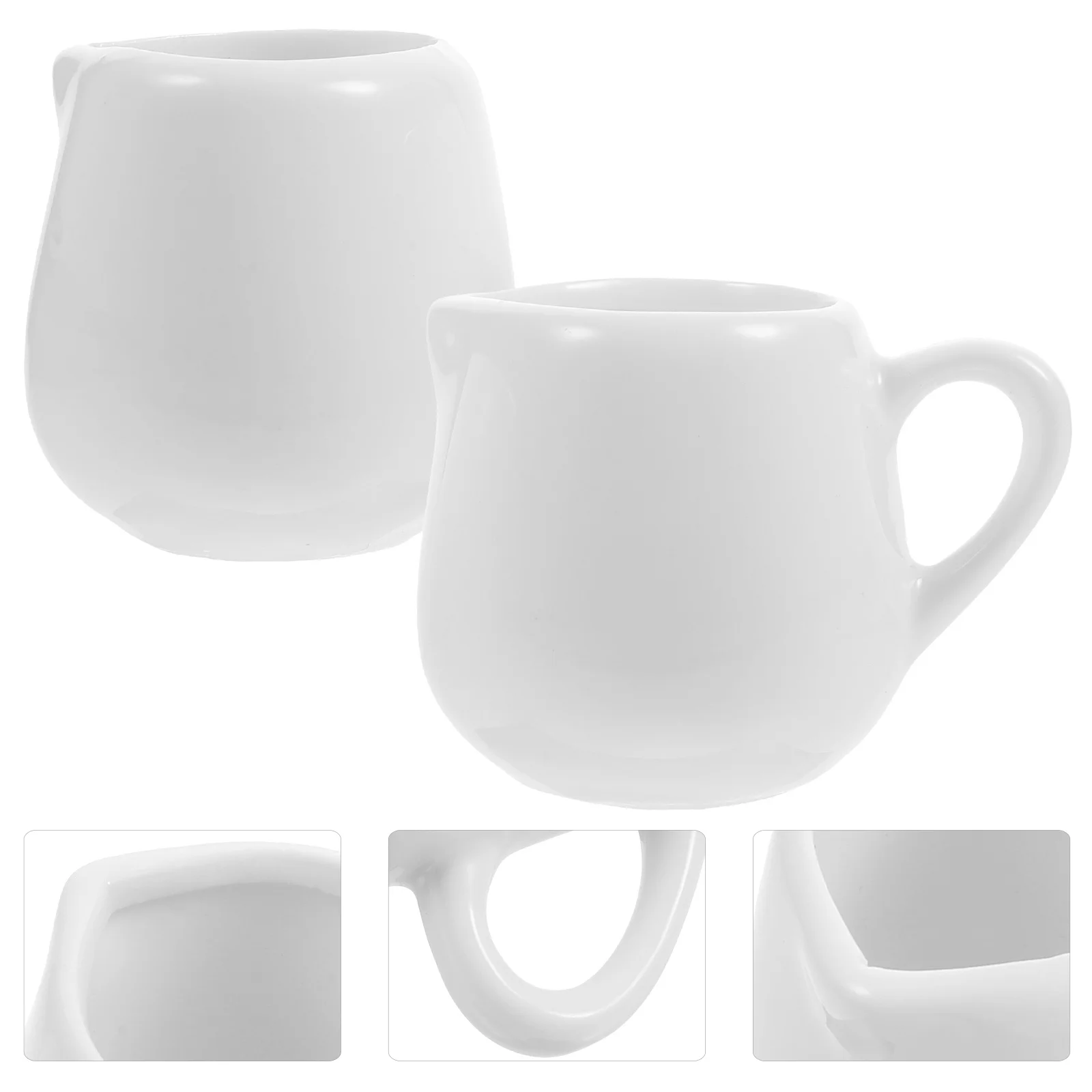 

6Pcs Practical Ceramic Milk Cups Sauce Holders Coffee Cups Multipurpose Kitchen Supplies Latte Frothing Cream Pitchers