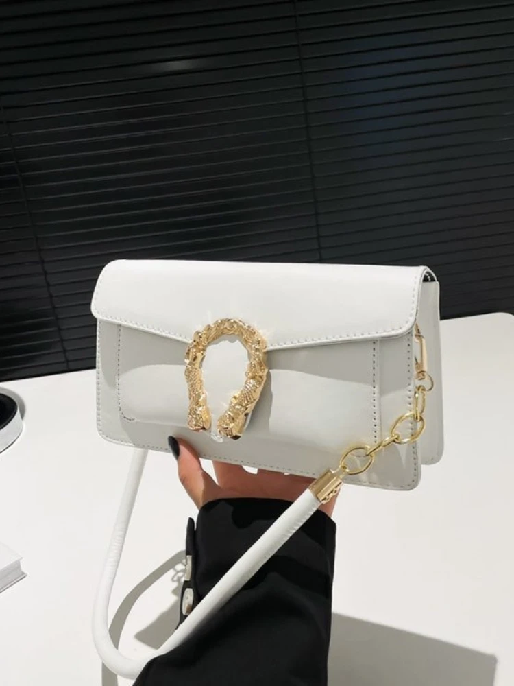 

Модная винтажная квадратная сумка 2025 года, женская сумка через плечо с цепочкой, через плечо «день-ночь», повседневная кожаная сумка