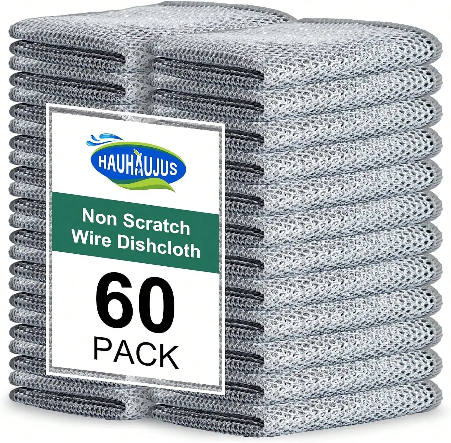 HAUHAUJUS Multipurpose Non Scratch Wire Dishwashing Rags, Cleaning Cloths, 24 Pack