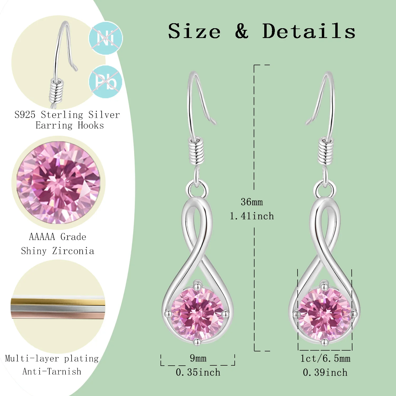 

Серьги LAMVOICE из стерлингового серебра 925 пробы, ко Дню святого Валентина, с цирконием 2 карата, подарок для дочери, дизайнерский товар высокого качества