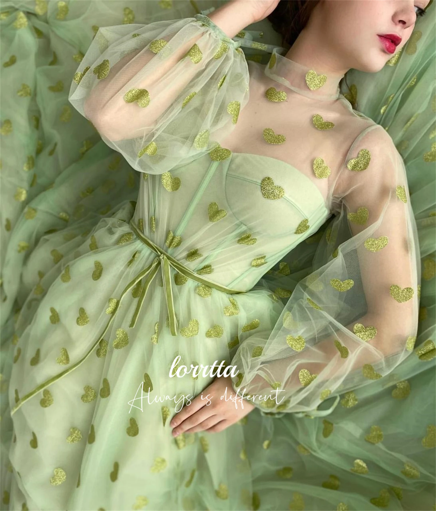 Lorrtta Green Party Dress Homecoming Love Mesh Serin Evening Dresses Elegant for Wedding Robe Soiree De Luxe 2024 Prom Cocktail