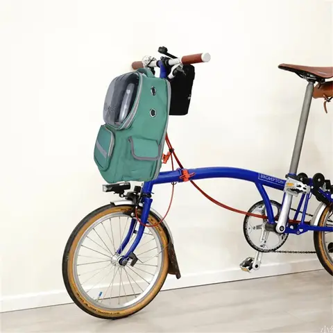 Litepro Brompton 자전거용 휴대용 야외 여행 애완 동물 캐리어, 배낭 자전거 통기성 고양이 개 공간 캐빈 가방