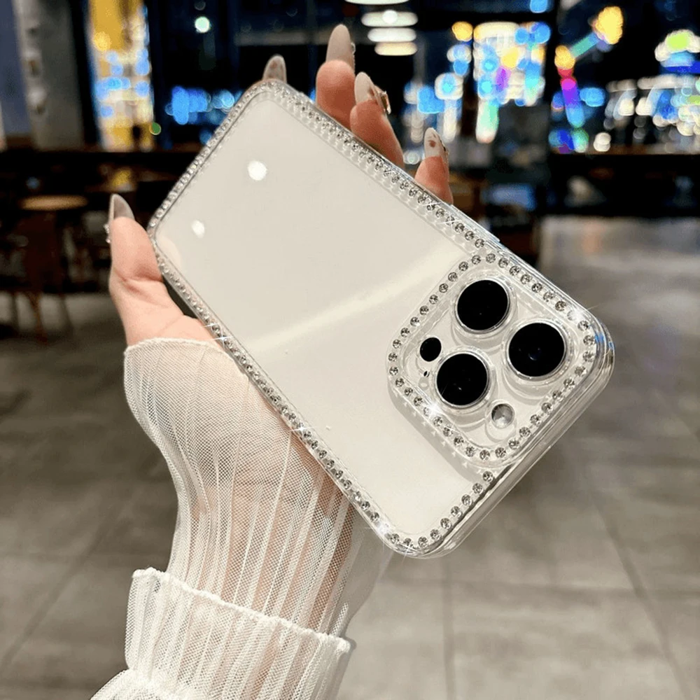 Luxus Diamant Telefon Fall Für iPhone 17 Pro Max 11 13 16 15 14 12 Air 17promax 16promax Transparente stoßfest Abdeckung Funda