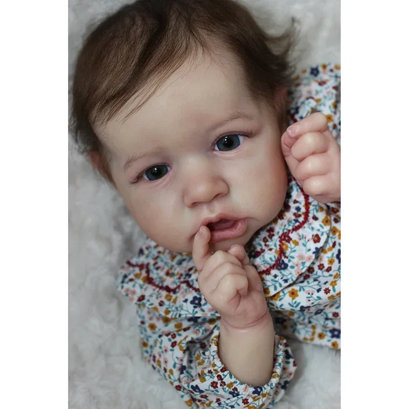 55CM Levensechte Reborn Pop Saskia Full Body Siliconen Prinses Meisje Jurk Pop Geworteld Haar Kinderen Gift