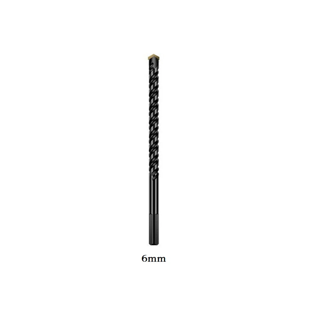 Triangle Drill Bits 150mm-200mm Length 2 Flute 6/8/10/12mm Diameter Black For Ceramic Tile Concrete Accessories