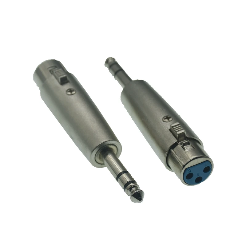 Chất Lượng Cao Mạ Niken 3Pin XLR Nữ Sang 1/4 "6.35Mm Cắm Micro Stereo Adapter Cổng Kết Nối Cổng Kết Nối 1 Cái