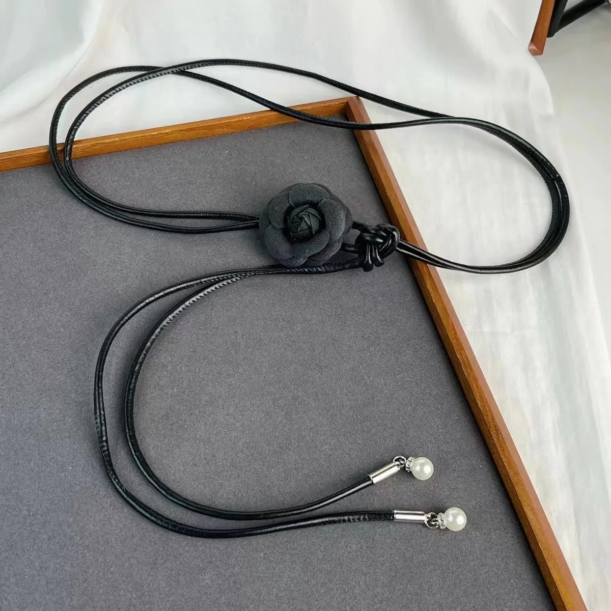 New Flowers Leather Rope Belt for Women Dress Accessories Versatile Soft Knot Fashion Waist Rope Solid Colour Waistband