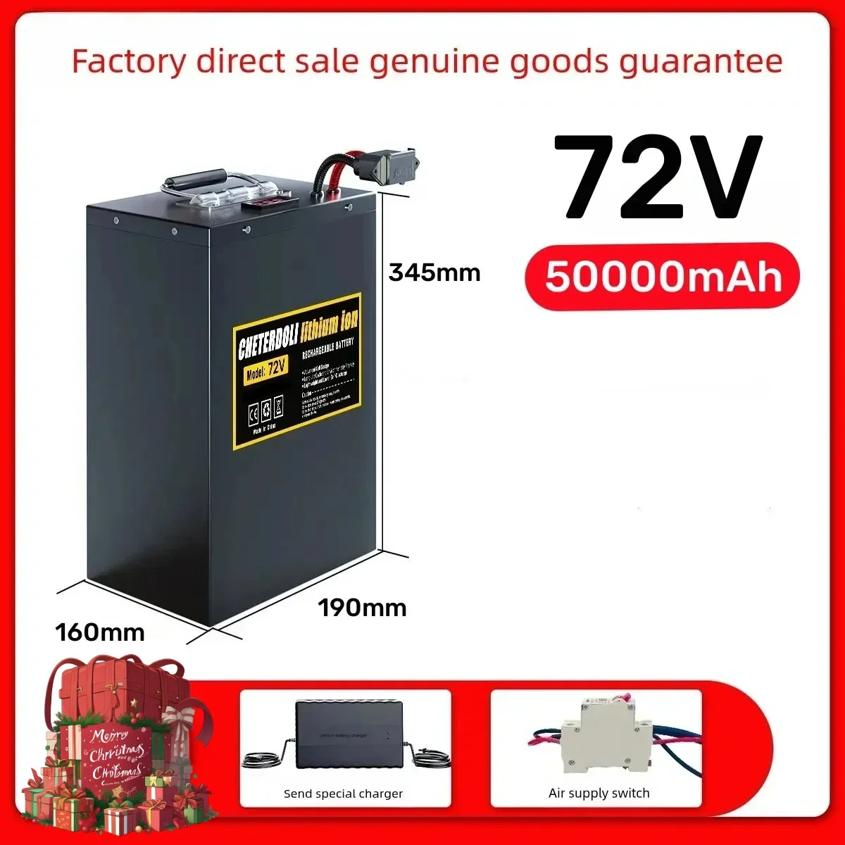 72V 50Ah Ebike Lithium Battery 60V 72V 30Ah 40Ah 50Ah Li ion Battery for 1000W 2000W 3000W Motor Electric Bicycle Bike Scooter