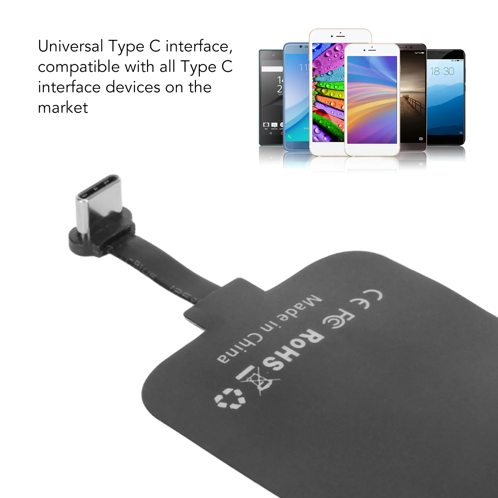 Phone Wireless Charging Patch Wireless Charging Receiver 10W Type C Quick Charging 5V 2A Input Wireless  for Home Travel