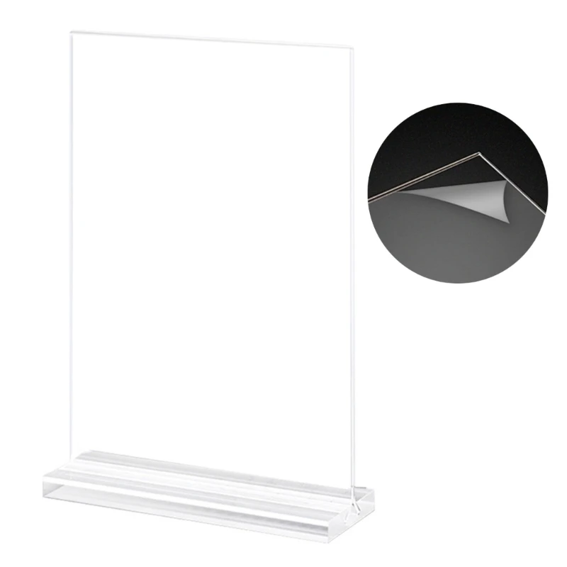 데스크탑 디스플레이 홀더 아크릴 사인 홀더 홈 샵용 T자형 사인 홀더