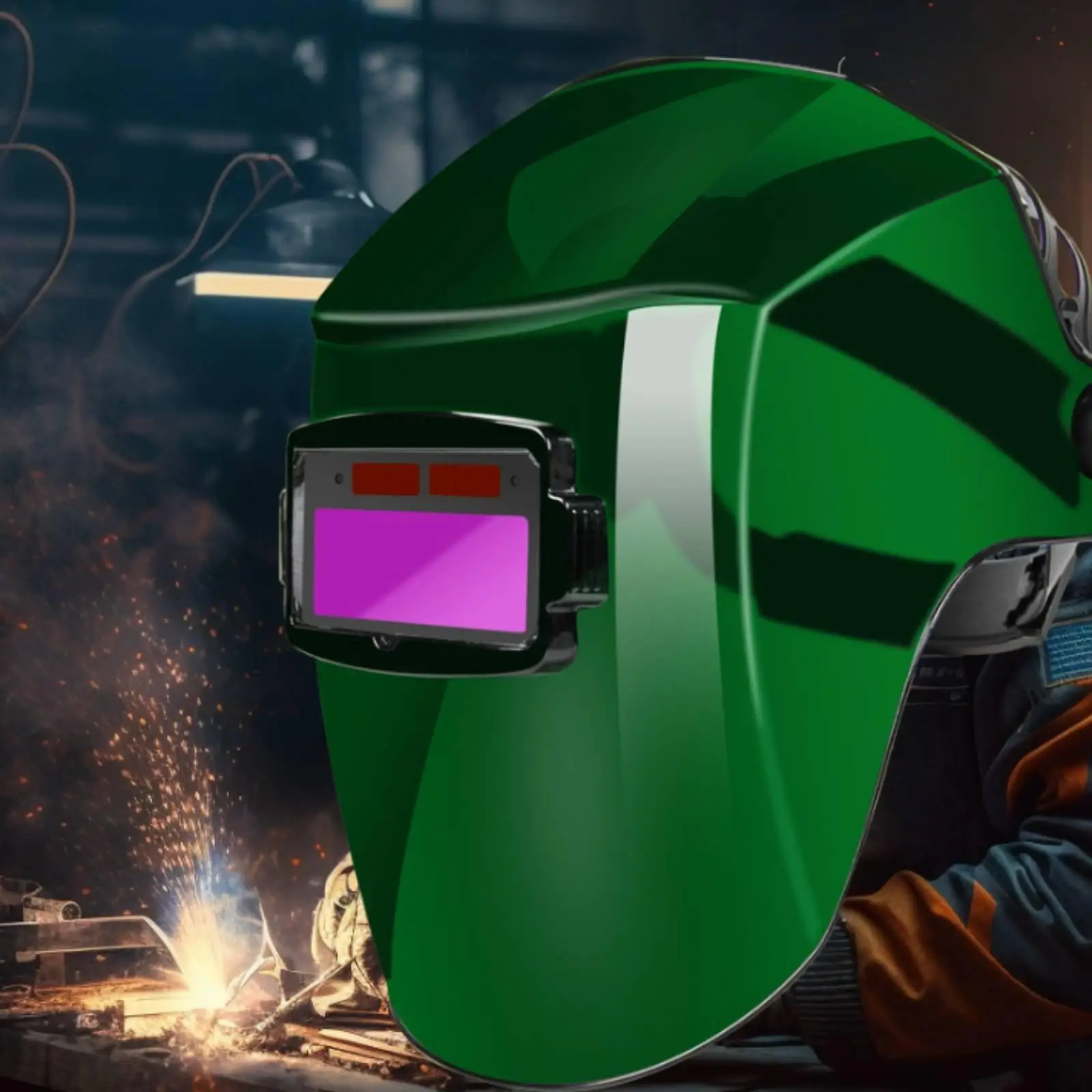 High Clarity Auto Darkening Welding Hood with Impact Resistant Shell and Adjustable Fit for Full Face Protection in High