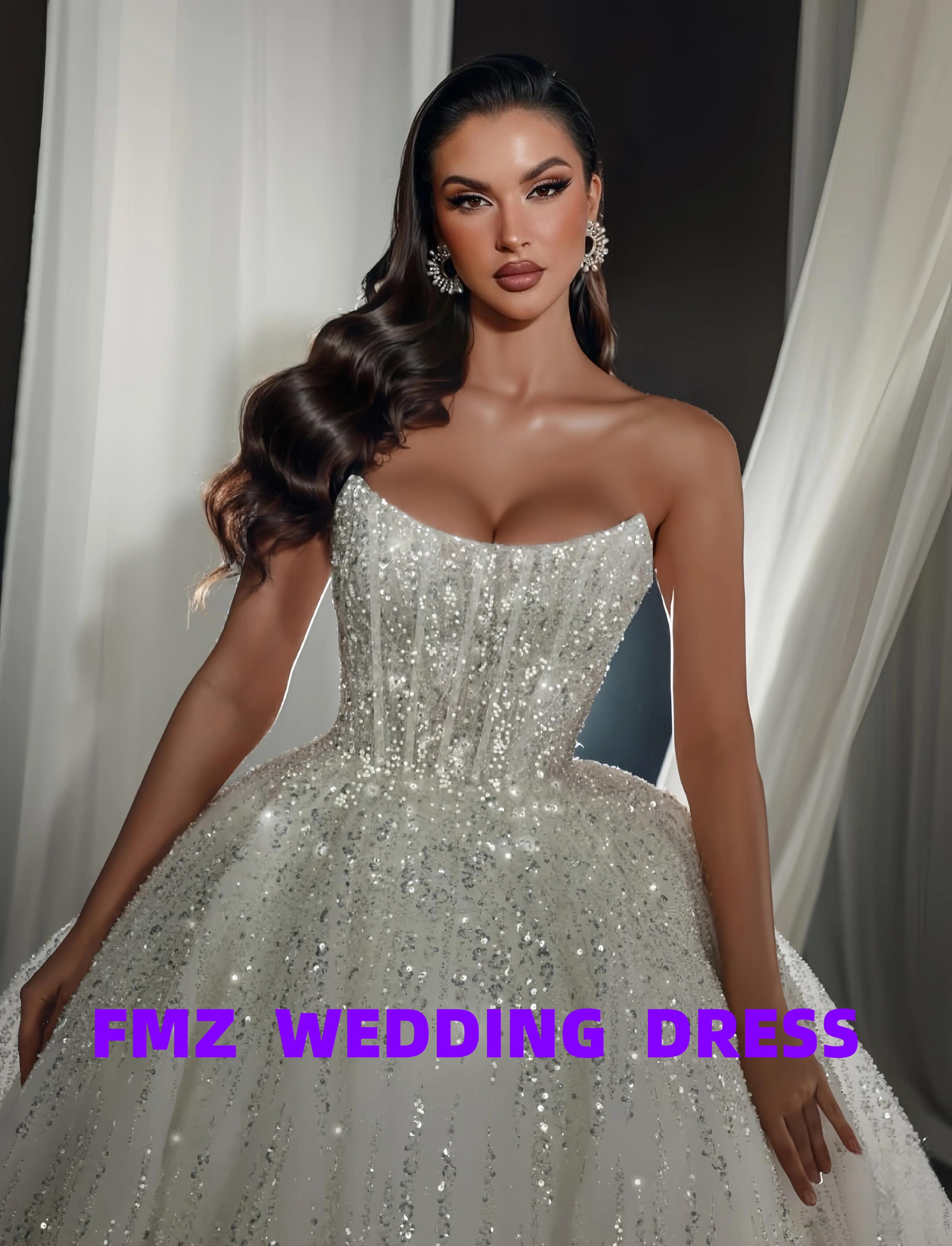 Customized strapless sleeveless Ball Gown elegant amanda novias vestidos de novia amanda 's novias wedding dress