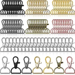 5Pcs Swivel Clasp Hooks D Ring Key Chain Clip Hooks Lobster Claw Clasp Lanyard Hardware for DIY Craft Keychain Lanyard Making