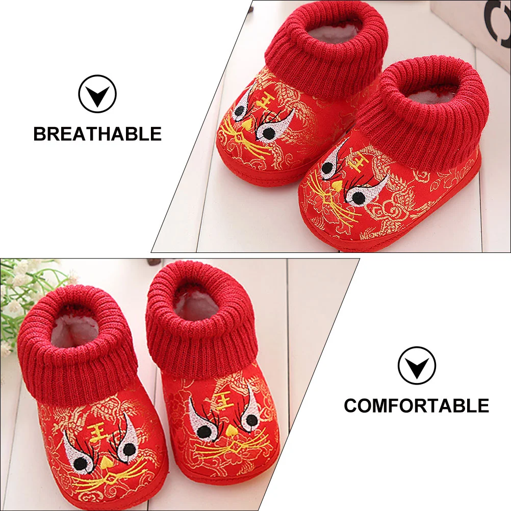 Slippers for Kids Cartoon Keep Warm Children Footwear Tiger Shoes Leisure Red Short Boots