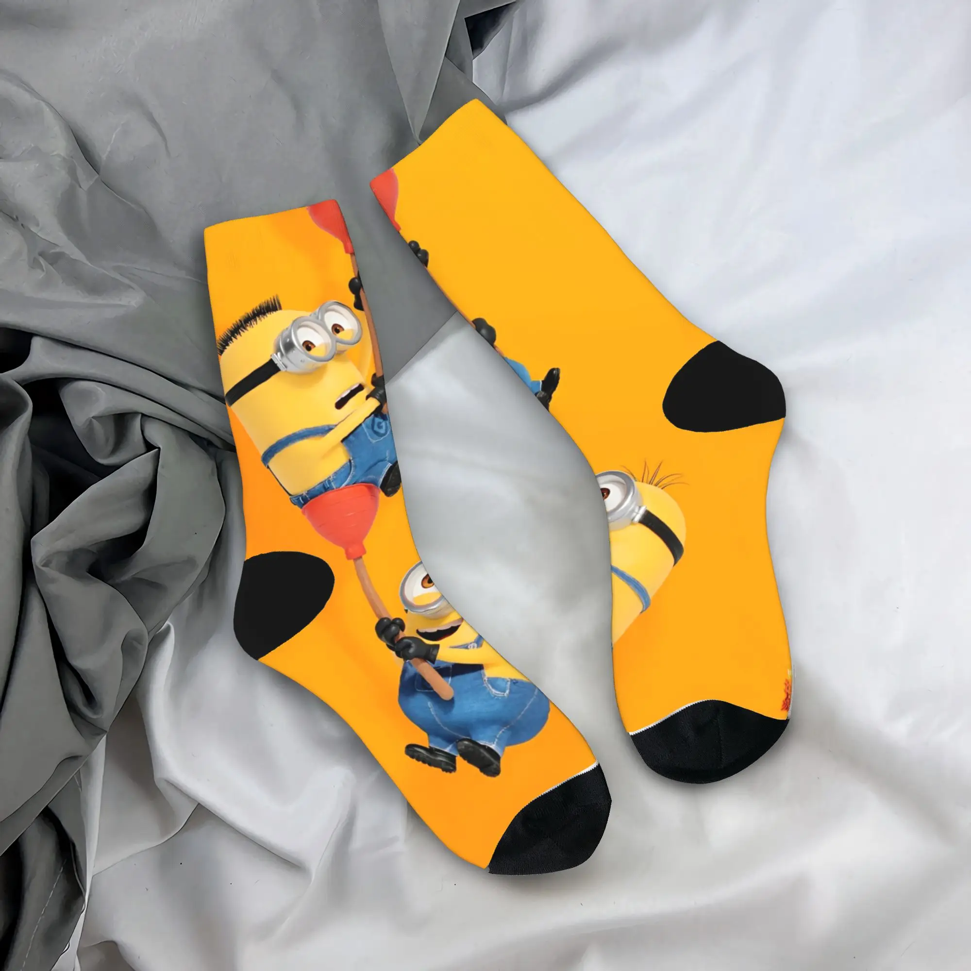 

Носки с героями мультфильмов «Миньоны», нескользящие чулки для взрослых и мужчин, средние мягкие носки для скалолазания, осенние носки с рисунком Харадзюку
