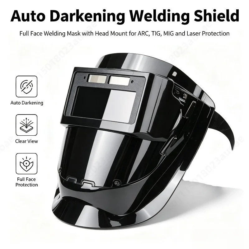 Head Mount Auto Darkening Welding Face Shield Full Face Protector Anti Laser Strong Light Welder Safety Mask