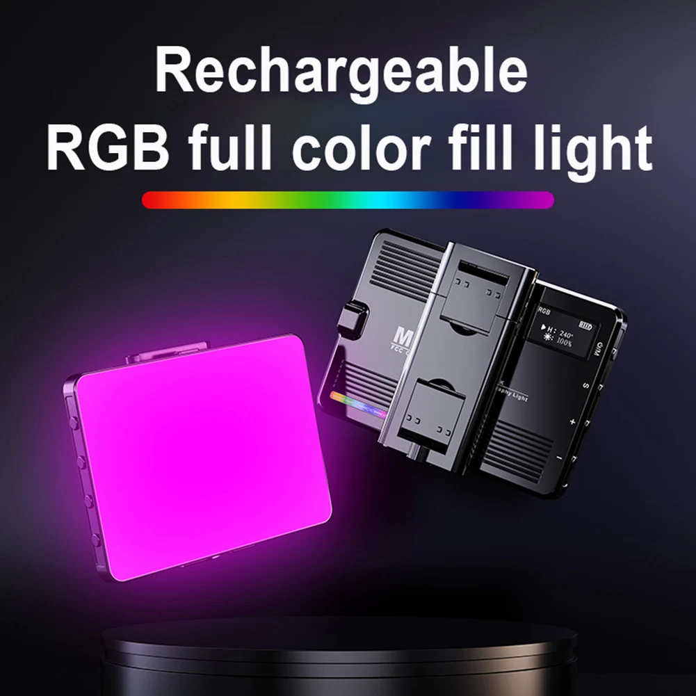 3000-9900K 1500mAh LED Video Light Photography Fill Light RGB Dimmable Soft Light Panel Photography Lighting for Vlogging Live