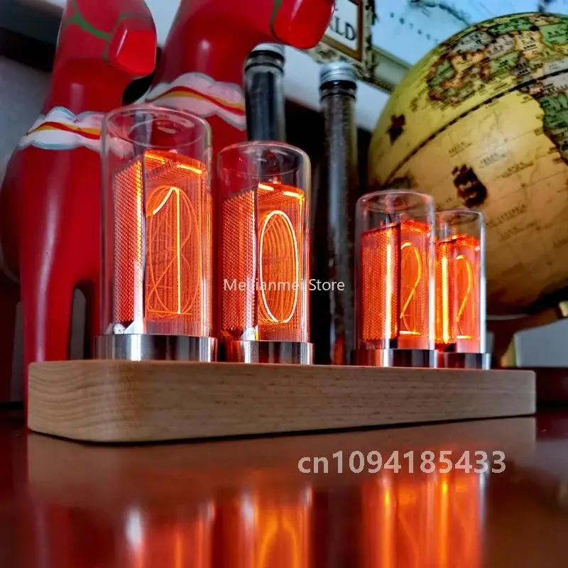 Luxury Wood Nixie Tube Clock Wood Led Digital Watch Table Glow Tube Clock Alarm Desktop Electronic Clocks Home Decoration Gift