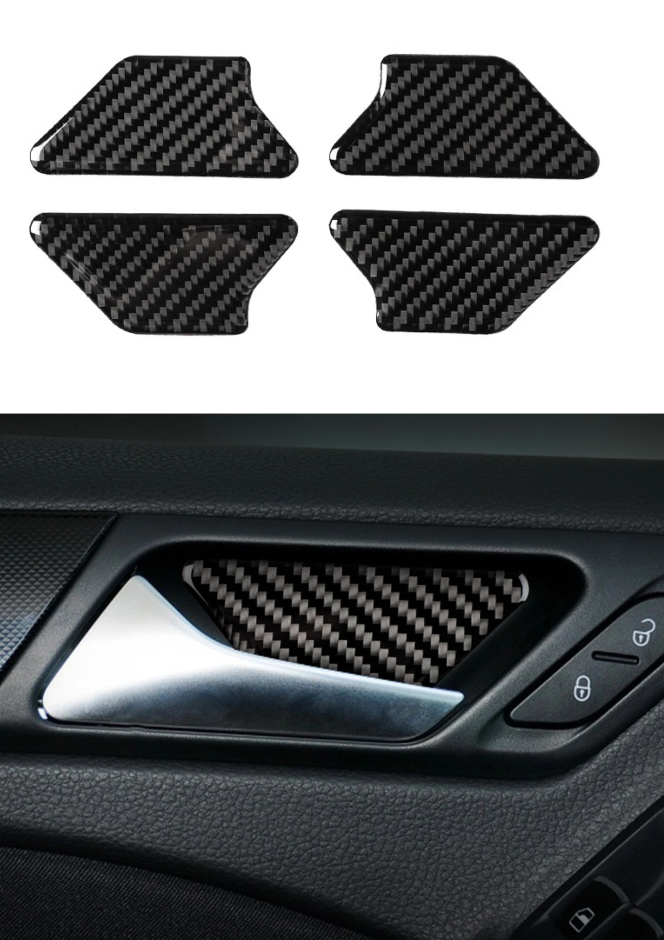 

Door Bowl Decoration Trim Sticker Decal Cover for volkswagen golf 6 R MK6 2008-2012 Car Interior Accessories Carbon Fiber