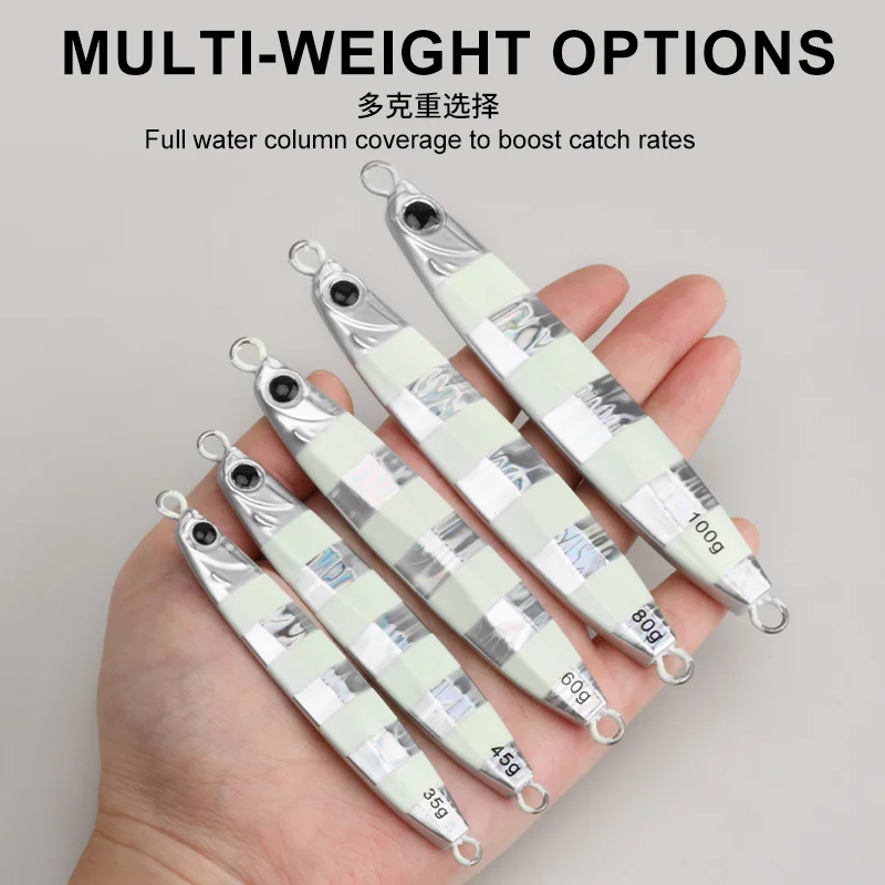 OBSESSION J163 Coltsniper Metal Jig Long Casting Lure 35g 45g 60g 80g 100g Glow UV Jigging Fishing Lures Saltwater Slow Jig Bait view 5