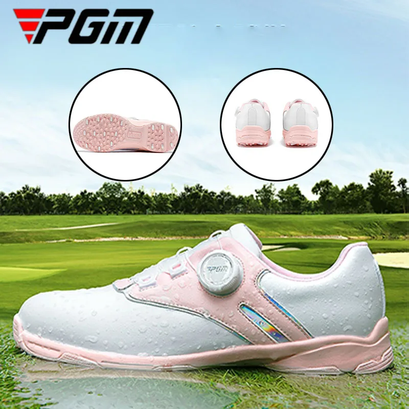 

PGM Women EVA Midsole Training Sneakers Female Fixed Spikes Non-Skid Golf Trainers Waterproof Sports Golf Footwear 35-39