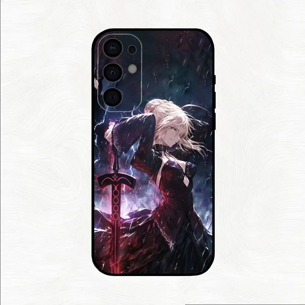 S-Saber Fate Fanart Handyhülle für Samsung S25, S24, S21, S22, S23, S30, Ultra, S20, Plus, andere weiche schwarze Hülle