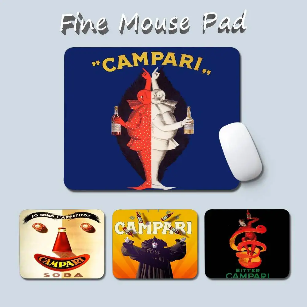 

Vintage Campari Champagne Absinthe Mouse Pad 25X29 Small Square Computer Game Table Mats Rubber Anti-slip Mousepads Desk Pad