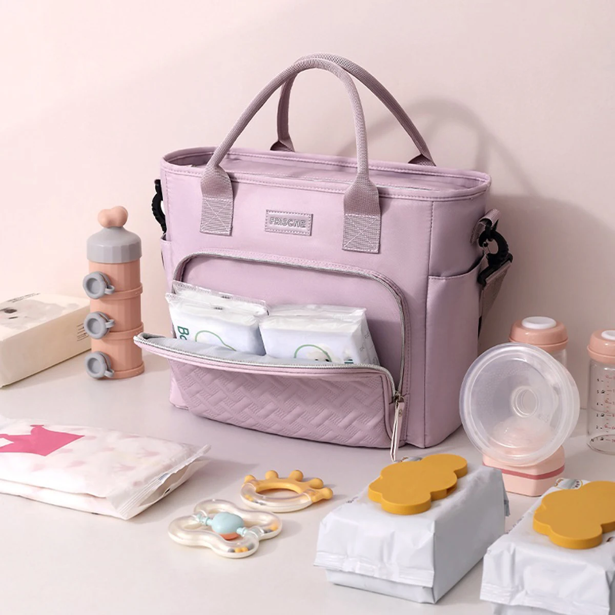 Große Isolierte Lunch-Tasche, Kühltasche, Handwaschbar, Langlebige Polyester-Lunchbox mit Gepolstertem Schultergurt für Arbeit, Schule, Picknicks – Detail 10