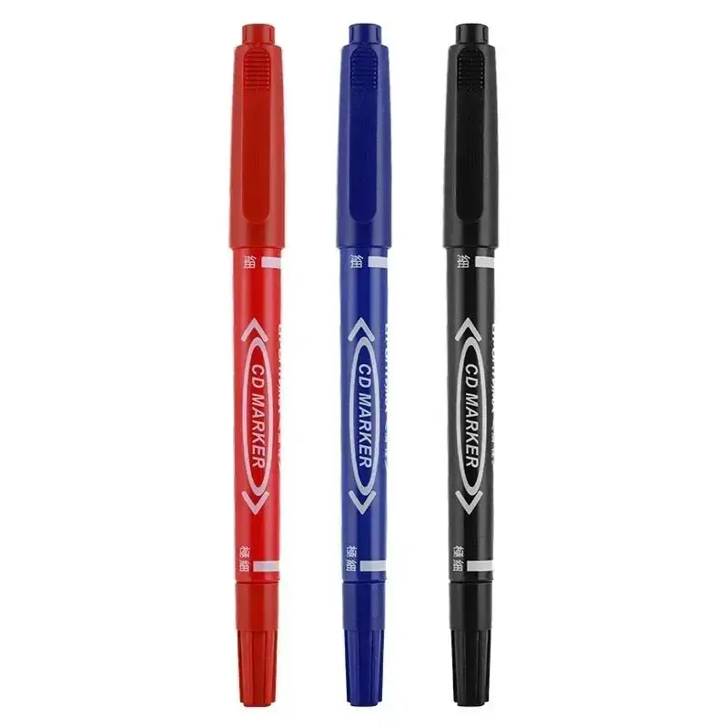 5/10 Pcs Twin Tip Permanent Marker Black/Blue/Red Oil Pen Fine Nid Ink Stationery School & Office Supplies image 6