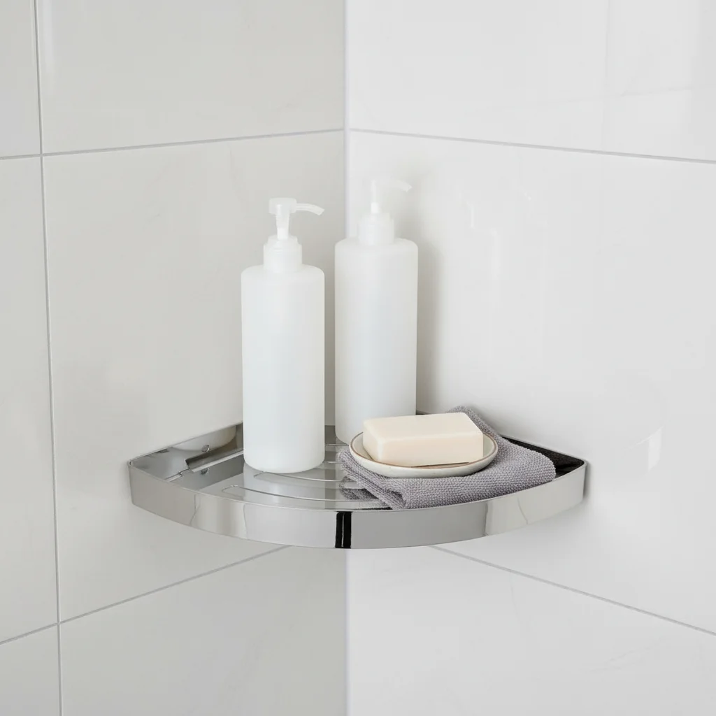 Stainless steel 304 modern minimalist design single layer triangular kitchen bathroom sink storage rack