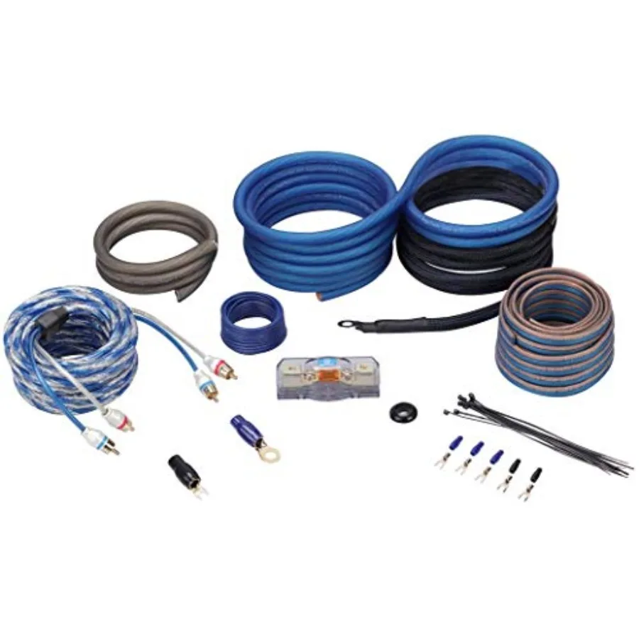 

Car audio installation kit, 100 copper, silver-tinned and gold-plated, 4 AWG, 2000W, includes Crystal SQ RCA cables and Mini AN