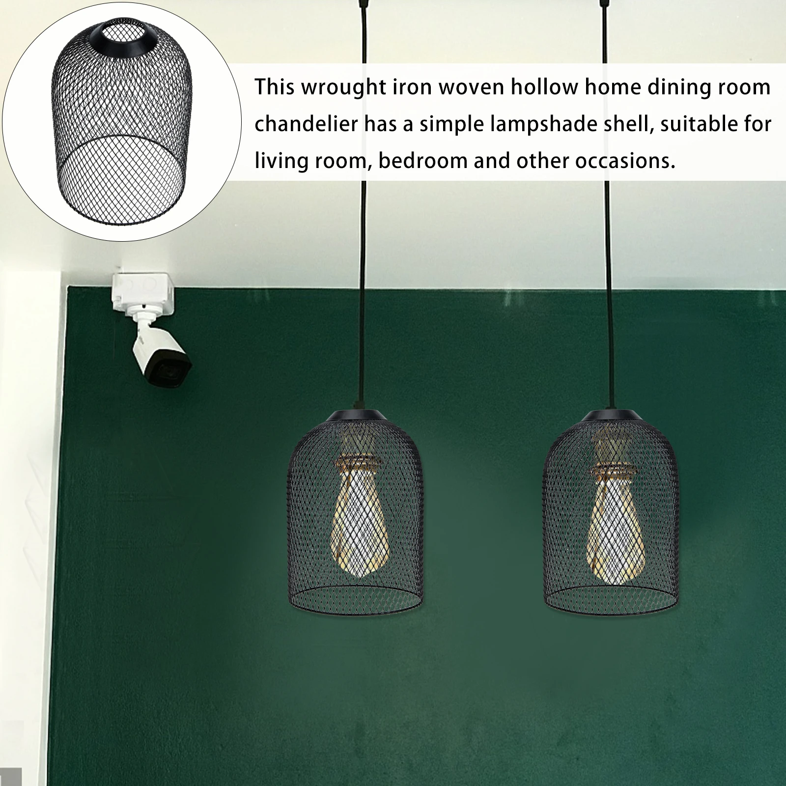 

Bird Cage Chandelier Black Lamp Shades Retro Light Covers Mini Table Ceiling Lampshade Home Warm Lighting Accessories Geometric