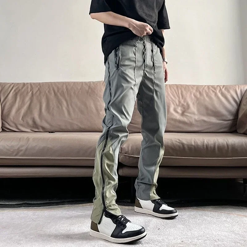 

Pocket Men's Casual Pants Designer Vintage Polyester Korean Style Classic Long Harajuku Fashion New in Cotton Y2k Male Trousers