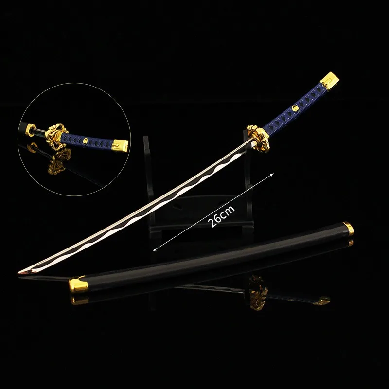 26cm Eightfold Longblade Weapon Anime Game Periphery Metal Katana Weapon Model Collections Ornament Crafts Toys Gifts for kids