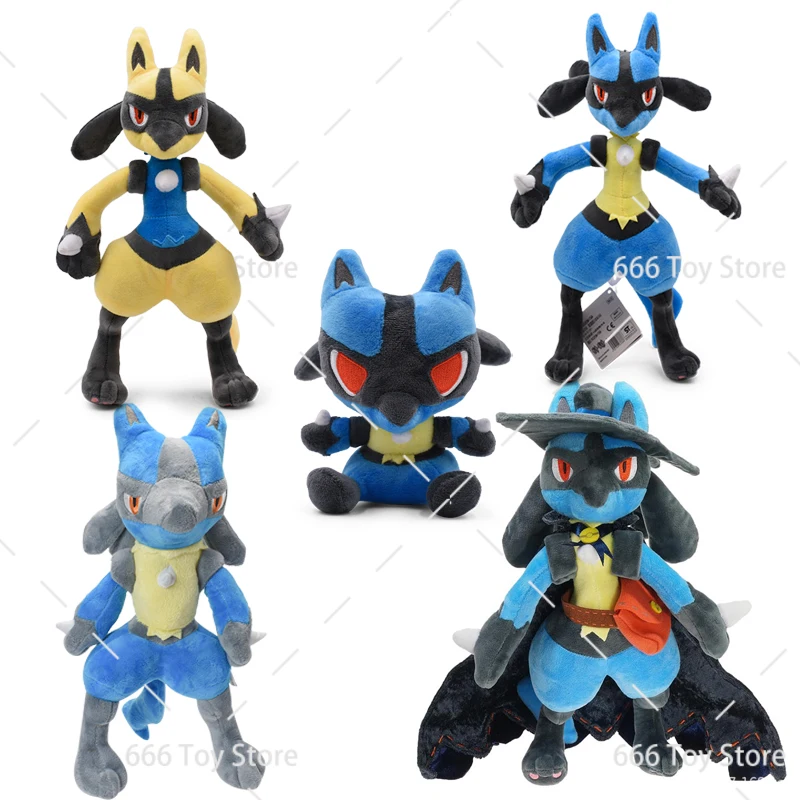 5 Styles TAKARA TOMY Lucario Pokemon Shiny Lucario Plush Stuffed Doll Toy Cute Peluche Toy Gift For Children 12inch 16-30CM