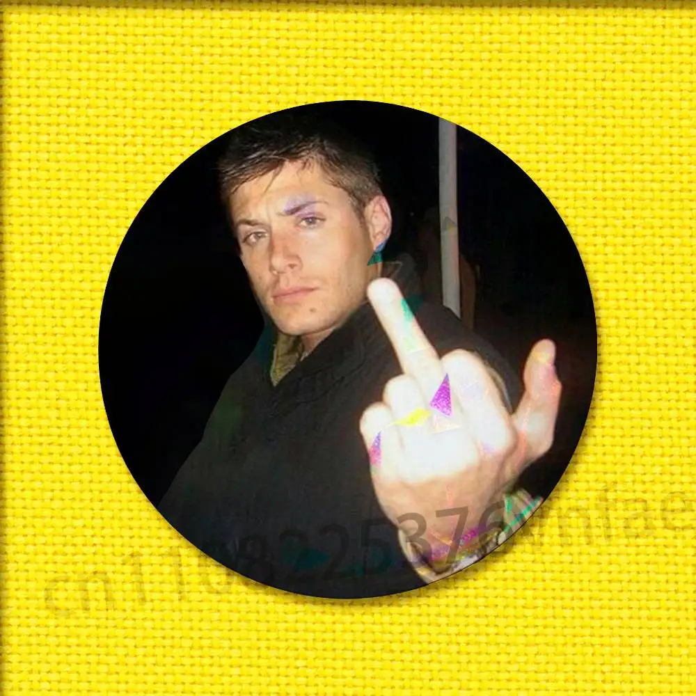 D-Dean Winchester J-Jensen Ackles S-Supernatural Badge For 32mm 25mm 75mm 44mm 58mm Round Pin Brooch Insignia Cover Backpack