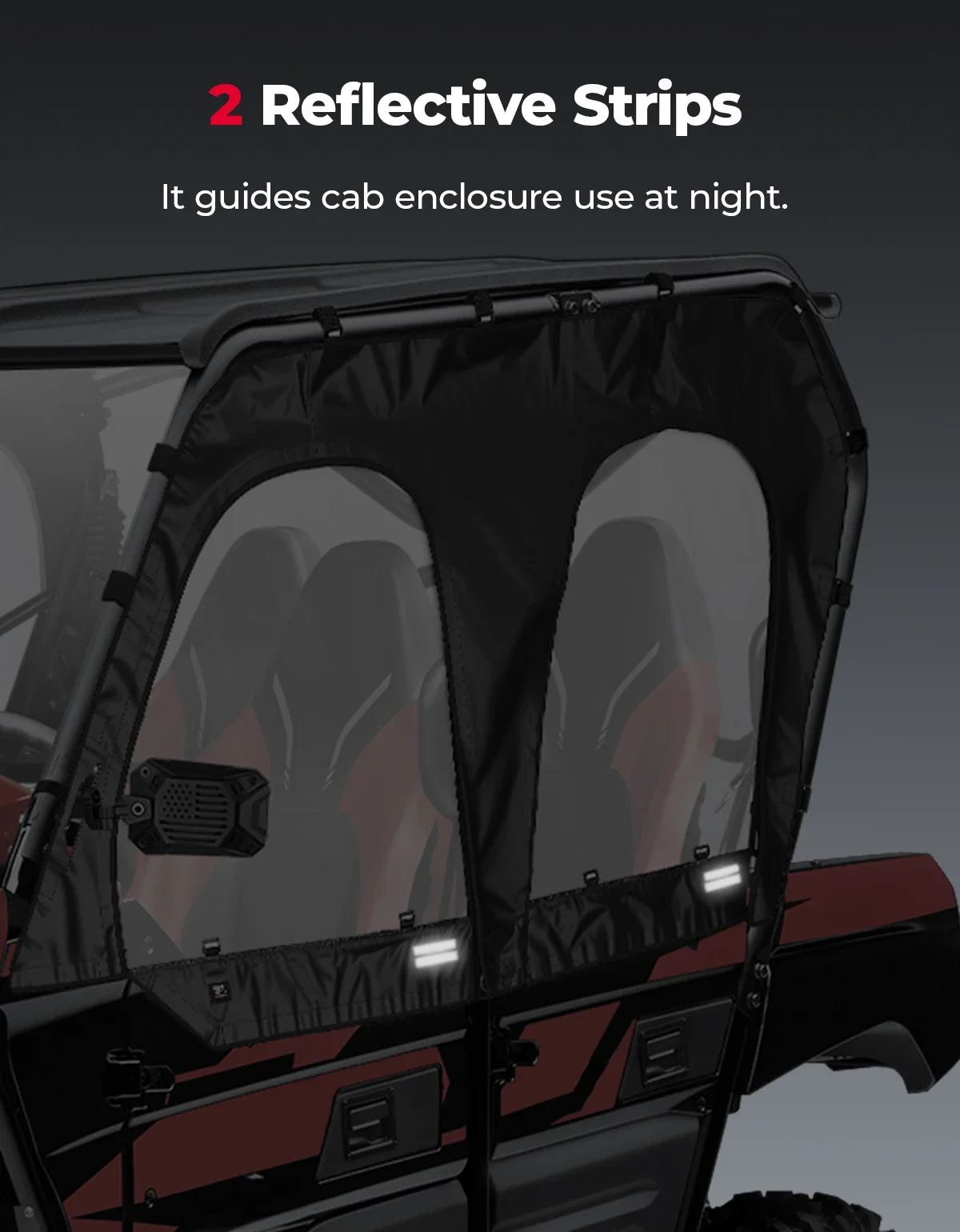 حاوية الكابينة، باب جانبي ناعم من مادة PVC الناعمة للباب العلوي، نوافذ جانبية متوافقة مع Kawasaki Teryx 4 800 2016+، Teryx 4 S 2021+