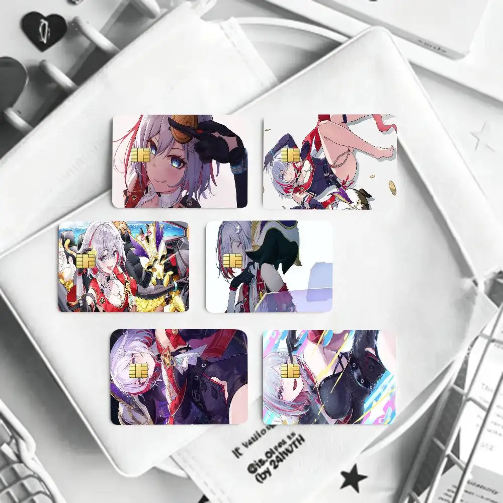 Topaz Animated Game Honkai Star Rail Card Sticker 4Pcs Credit Card Skin Anti Scratch Bank Debit Card Decal