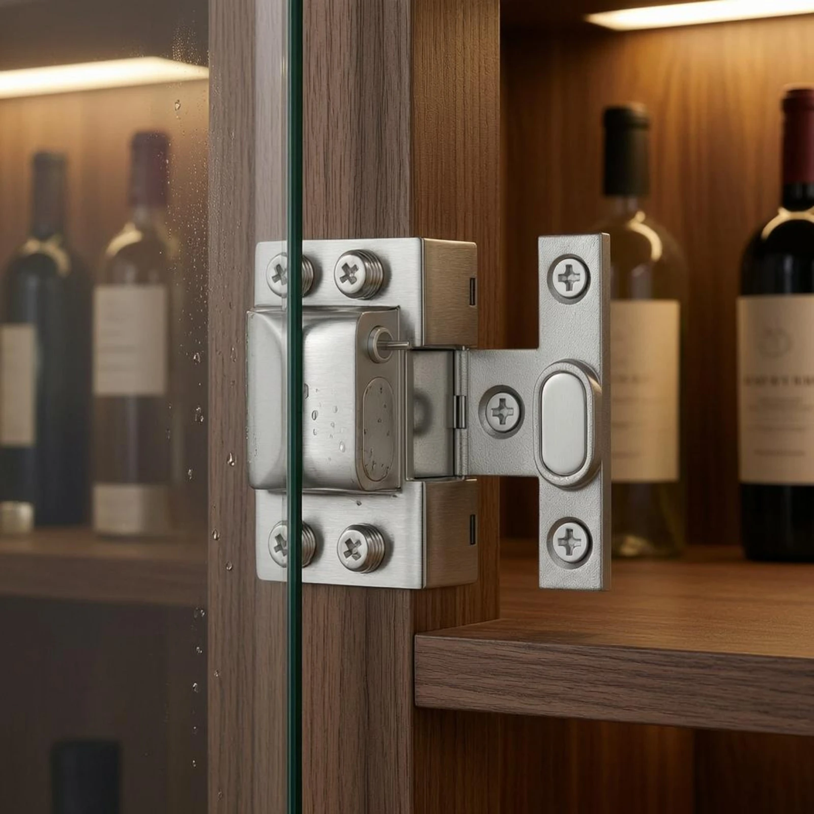 Glass Cabinet Door Hinge Mounting Plate Square Glass Hinge Home Hardware Corrosion Resistant Hydraulic Damper